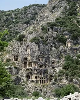 Rock carved Lycian tombs