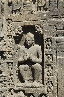 Rock Carving Prints: Rock carvings Ajanta Cave complex