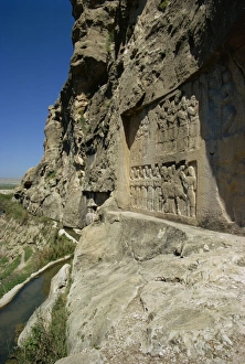 Rock Cliff Prints: Rock carvings at Bishapur