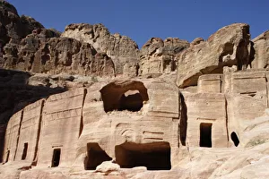Petra Prints: Rock-cut Nabatean tombs, Petra, UNESCO World Heritage Site, Jordan, Middle East