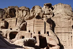 Petra Prints: Rock-cut Nabatean tombs, Petra, UNESCO World Heritage Site, Jordan, Middle East