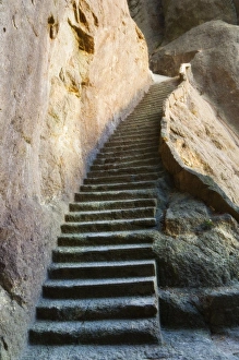 Step Prints: Rock cut steps on stairway, White Cloud scenic area, Huang Shan (Yellow Mountain)