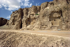 Rock Cliff Prints: Rock cut tombs at Naqsh-e-Rustam
