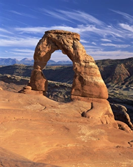 Rock formation caused by erosion known as Delicate Arch