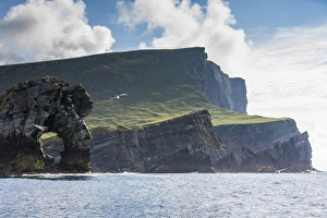 Shetlands Prints: Rock formation known as Gadas Stack on Foula Island