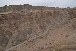 Images Dated 4th September 2009: Rock formations in arid landscape at Charyn Canyon, Kazakhstan, Central Asia