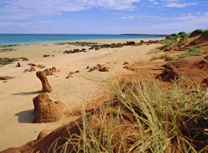 Western Australia Prints: Rock formations and dunes, Ridell Beach, Broome, Western Australia, Australia