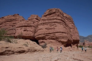 Rock formations in the foothills of Andes in Cafayate region, Salta, Argentina, South