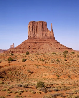 Tribal Prints: Rock formations known as The Mittens on the Navajo