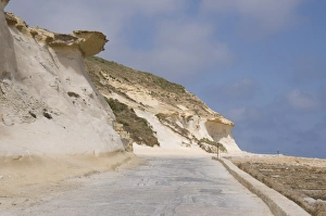 Eroded Prints: Rock formations at Qbajjar, near Marsalforn, Gozo, Malta, Europe