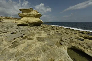 Rock formations at St. Peters Pool near Marsaxlokk, Malta, Mediterranean, Europe