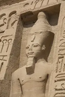 Abu Simbel Prints: Rock-hewn statue of Ramses II, Hathor Temple of Queen Nefertari, Abu Simbel, UNESCO