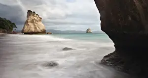 Cathedral Cove Prints: Rock outcrops at Cathedral Cove, Coromandel Peninsula, North Island, New Zealand, Pacific