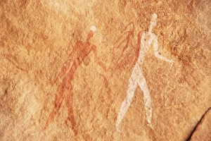Rock Art Prints: Rock paintings, Uan Amil, Akakus, Southwest desert, Libya, North Africa, Africa