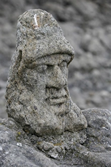 Images Dated 26th February 2000: Rock sculpted by l Abbe Foure, Rotheneuf, Ille-et-Vilaine, Brittany, France, Europe
