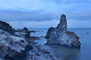 Fife Prints: Rock and Spindle at dusk on the Fife Coast near St