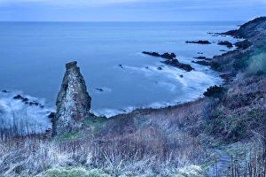 Fife Prints: Rock Stack on the Fife Coast near St. Andrews, Fife, Scotland, United Kingdom, Europe