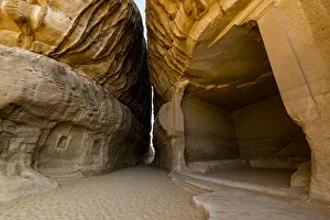 Al Ula Prints: Rock tomb, Madain Saleh (Hegra) (Al Hijr), UNESCO World Heritage Site, Al Ula