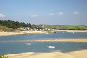 Isle Prints: Rock village looking from Padstow, Camel Estuary, North Cornwall, England