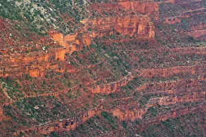Summery Prints: Detail of the rock walls of the Grand Canyon