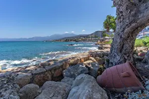 Limenas Prints: Rocks and coastline form a natural view in Limenas Chersonisou