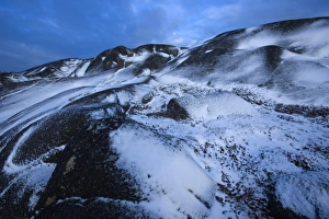 Churchill Prints: Rocks with fresh snow, Churchill, Hudson Bay, Manitoba, Canada, North America