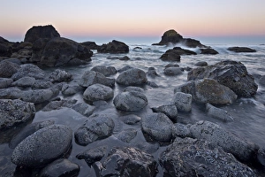 State Park Prints: Rocks and sea stacks in the surf at dawn