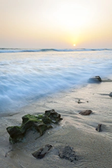 Non Urban Scenehorizon Prints: Rocks and surf, Talpe, Sri Lanka, Indian Ocean, Asia