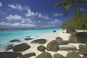 Rocks on tropical beach, Seychelles, Indian Ocean, Africa