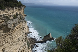Atlantic Coast Prints: Rocky cliffs on the Andalucian Atlantic coast, Brena y Marismas de Barbate park