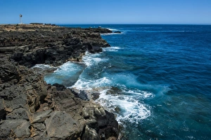 Big Island Prints: Rocky cliffs in Kalae, South Point