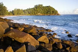 Images Dated 26th April 2009: Rocky coast at sunset, Anse Bazarca, Takamaka district, Island of Mahe