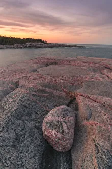 Rocky coastline at sunset, Lackies Head and Green Cove, Cape Breton National Park