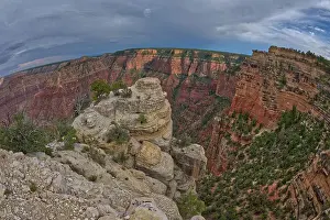 A rocky peninsula off the cliffs of Grandview Point at Grand Canyon South Rim, Grand Canyon National Park, UNESCO World Heritage Site, Arizona, United States of America, North America
