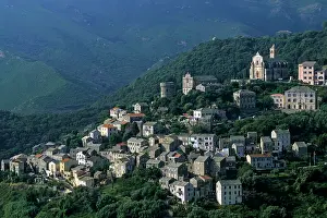 Corsica Prints: Rogliano, village of Cap Corse, Haute-Corse department, Northern Corsica, France, Europe