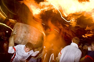 20 25 Years Prints: Rolling of the Tar Barrels, Ottery St. Mary, Devon, England, United Kingdom, Europe