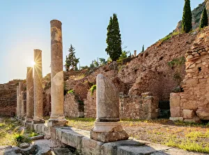 Ancient Greece Prints: The Roman Agora, Delphi, UNESCO World Heritage Site, Phocis, Greece, Europe