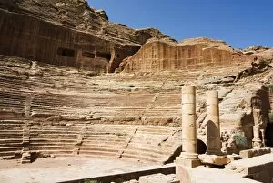 Images Dated 10th October 2007: Roman amphitheatre, Petra, UNESCO World Heritage Site, Jordan, Middle East