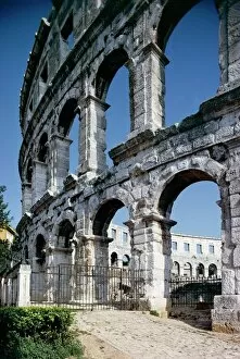 Railing Gallery: Roman amphitheatre, Pula, Croatia, Europe