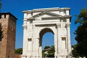 Verona Prints: Roman Arco dei Gavi, Verona, UNESCO World Heritage Site, Veneto, Italy, Europe