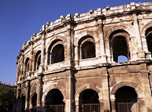 Nimes Prints: Roman arena, Nimes, Gard, Languedoc-Roussillon, France, Europe