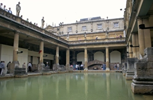 Local Famous Place Prints: The Roman Baths, Bath, UNESCO World Heritage Site, Somerset, England, United Kingdom