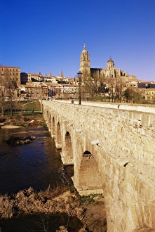 The Roman bridge and city from the Tormes River