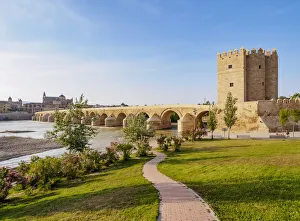 Cordoba Prints: Roman Bridge of Cordoba and Guadalquivir River, UNESCO World Heritage Site, Cordoba