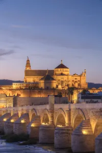 Cordoba Prints: Roman Bridge in foreground and The Great Mosque (Mesquita) and Cathedral of Cordoba