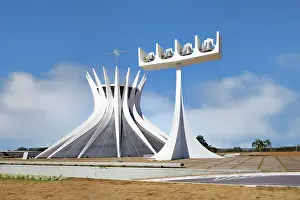 Brasilia Prints: Roman Cathedral of Brasilia (Metropolitan Cathedral) and Bell Tower