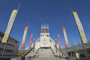 Step Prints: Roman Catholic Metropolitan Cathedral, Liverpool, Merseyside, England, UK