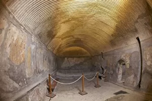 Images Dated 27th April 2010: Roman central baths strigilate barrel vault, Herculaneum, UNESCO World Heritage Site