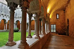 Heritage Site Prints: Roman cloister of Sant Pere de Galligants Monastery housing the Archaeological Museum of Catalonia