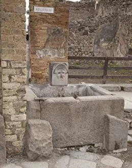 Images Dated 25th April 2010: Roman drinking fountain on Via Stabiana, Pompeii, UNESCO World Heritage Site